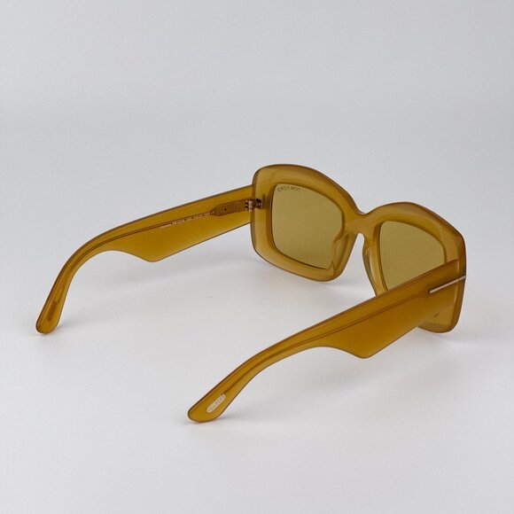 Tom Ford VENETIA FT1218 39E Women’s Rectangle Sunglasses Yellow Brown AUTHENTIC main image 4